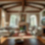 Elegant Italian living room with rustic furniture