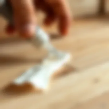 Detailed view of adhesive removal steps