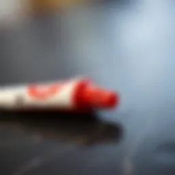 A close-up of Japanese adhesive on a surface