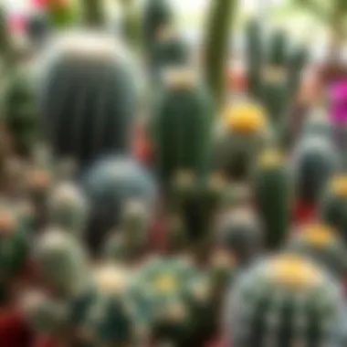 A beautifully arranged cactus garden emphasizing diversity