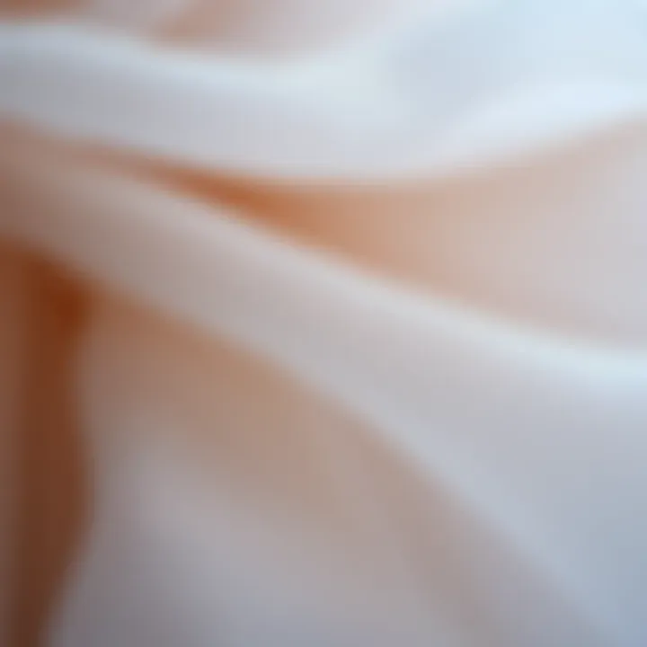 Close-up of tulle fabric patterns and textures