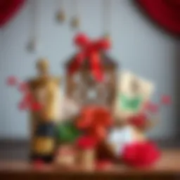 Decorative arrangement of a traditional gift box