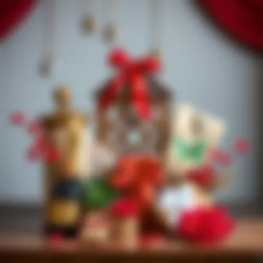 Decorative arrangement of a traditional gift box