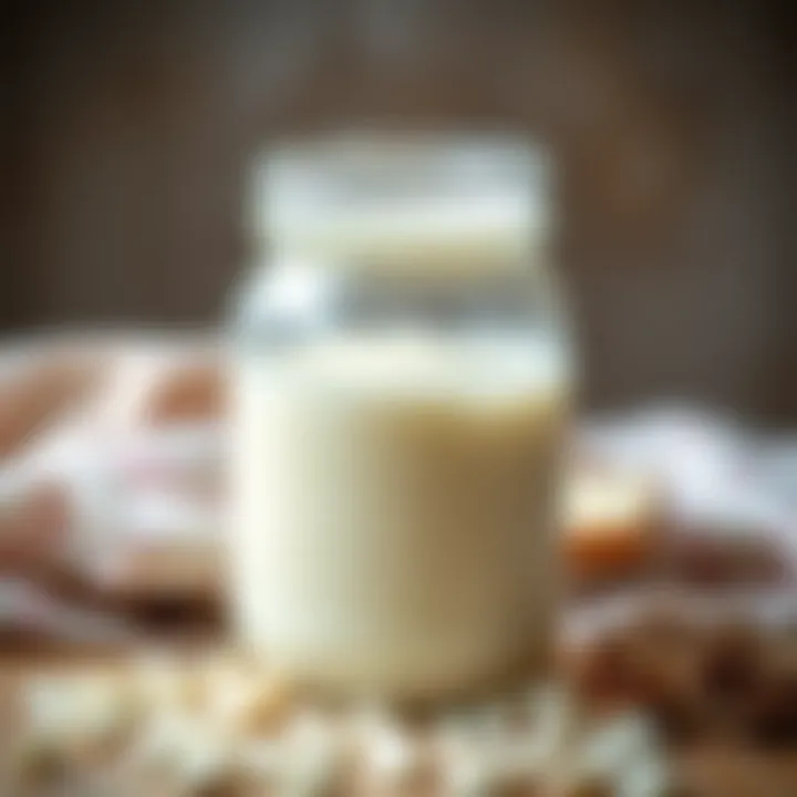 Kefir Grains in Milk A jar of kefir grains immersed in milk