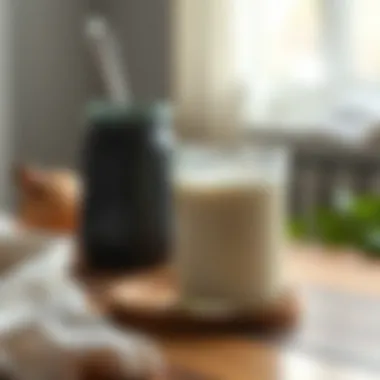 Storing Homemade Kefir Homemade kefir stored in a glass container