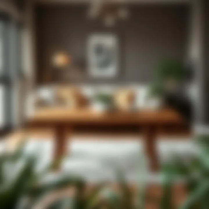 Stylish Interior with Finished DIY Table A finished DIY table displayed in a stylish interior setting