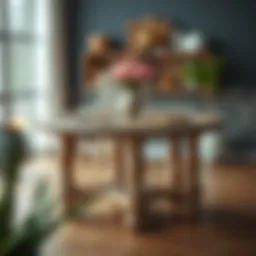 A beautifully designed wooden table showcasing intricate craftsmanship