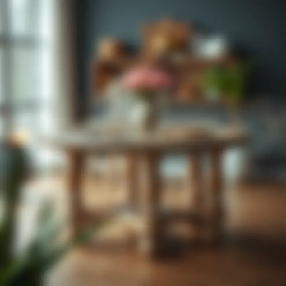 A beautifully designed wooden table showcasing intricate craftsmanship