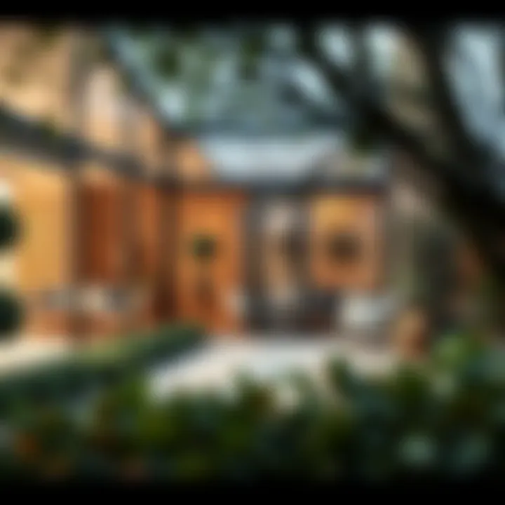 Elegant winter garden design featuring glass walls and lush greenery.