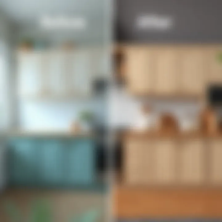 Before and after comparison of a kitchen cabinet