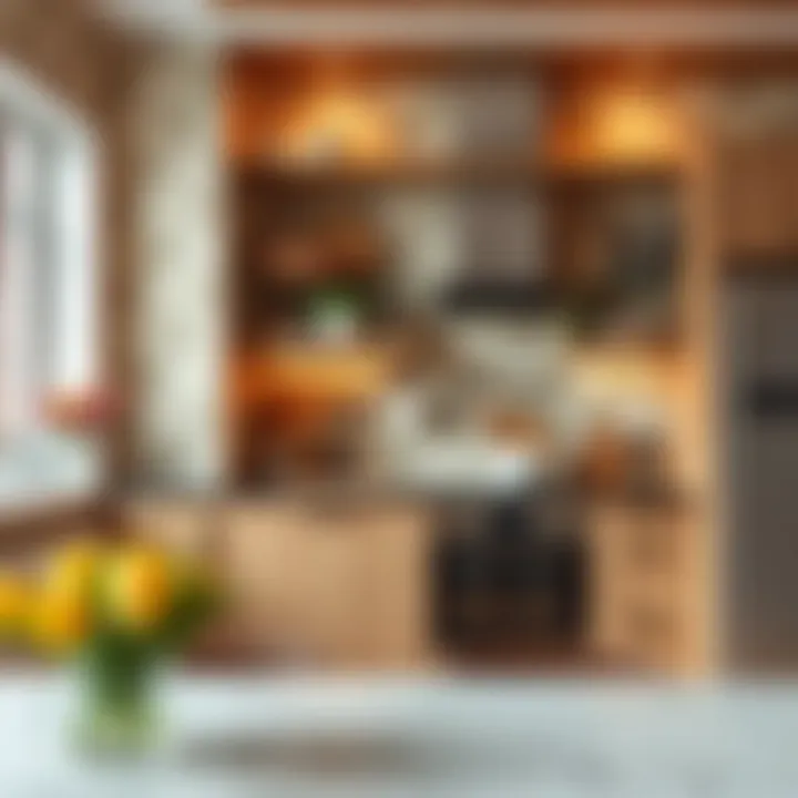 Unique Wallpaper in Stylish Kitchen Design Stylish kitchen design featuring unique wallpaper