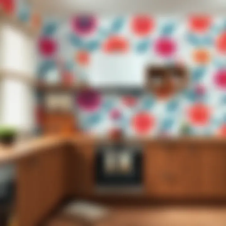 Vibrant Kitchen Wallpaper Patterns Elegant kitchen wallpaper choice showcasing vibrant patterns