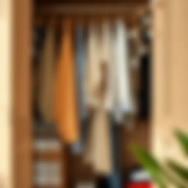 A neatly organized wardrobe with well-maintained clothes