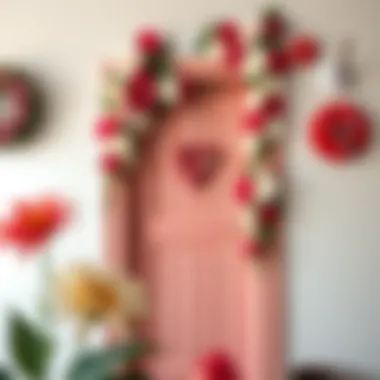 Creative floral design for a baby girl's door