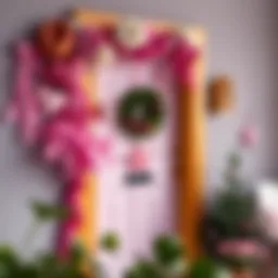 Charming pink door decoration for a baby girl