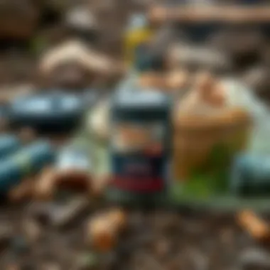 A Koçtaş camping stove surrounded by outdoor cooking essentials