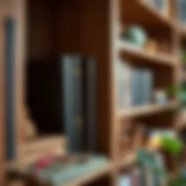 Detailed view of high-quality materials used in the bookshelf