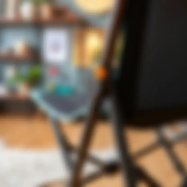 Close-up of the ergonomic features of Koçtaş folding chair