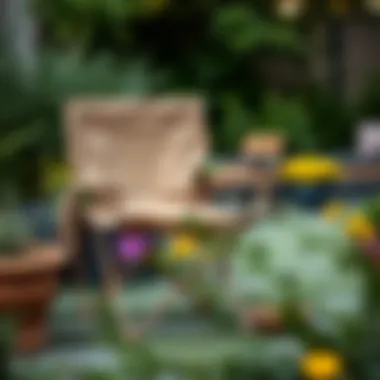 Koçtaş folding chair being used outdoors in a garden