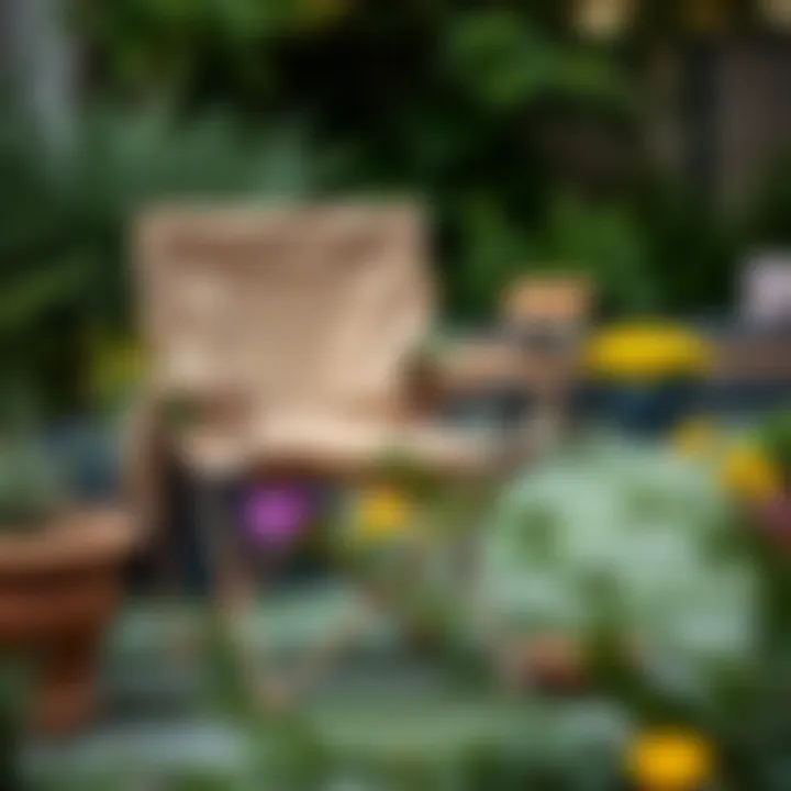 Koçtaş folding chair being used outdoors in a garden