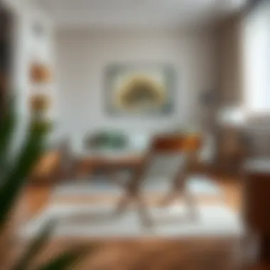 Elegant design of Koçtaş folding chair in a modern living room setting