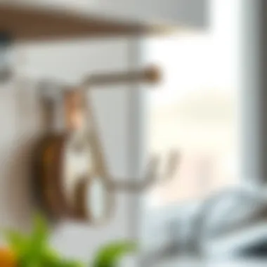 Close-up of Koçtaş kitchen hook installation details