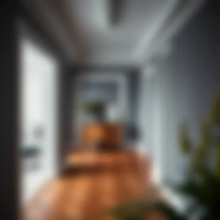 Aesthetic installation of corridor trims in a stylish interior