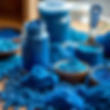 A vibrant collection of blue pigments