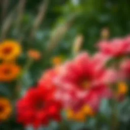 Vibrant large flowers in a garden setting