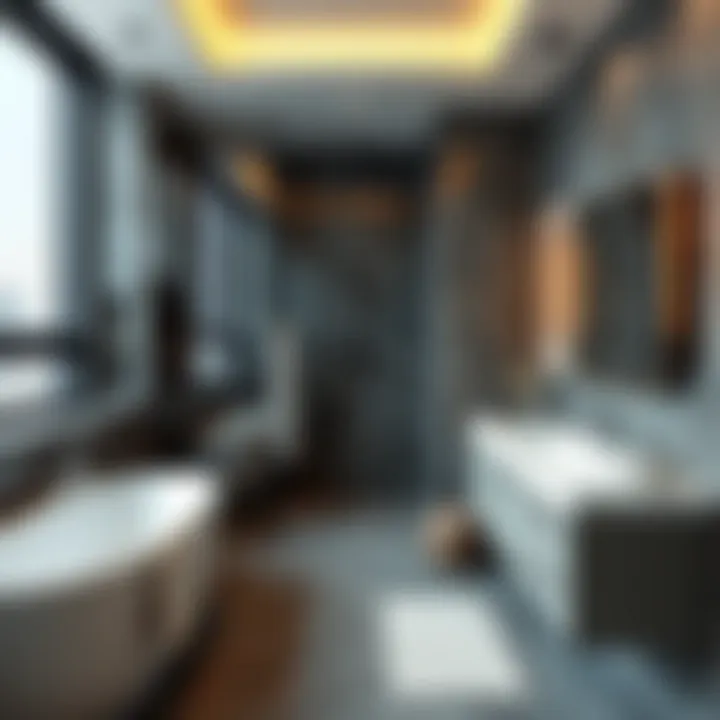 Luxurious bathroom featuring contemporary materials