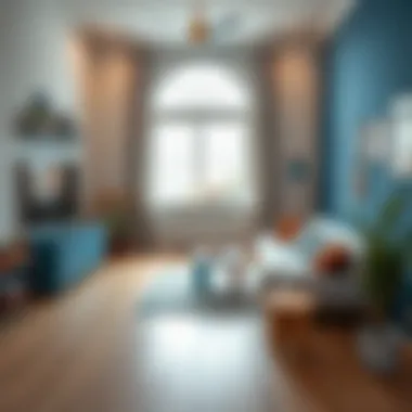 DIY project showcasing blue and brown color palette