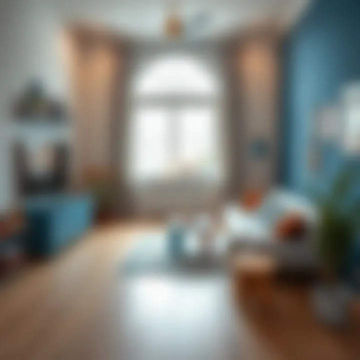 DIY project showcasing blue and brown color palette