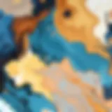 A harmonious blend of blue and brown colors in abstract art