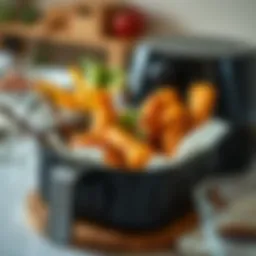 Delicious air-fried meal presented elegantly