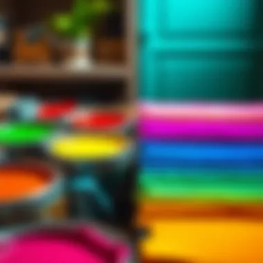 A vibrant palette of paint colors ready for furniture transformation