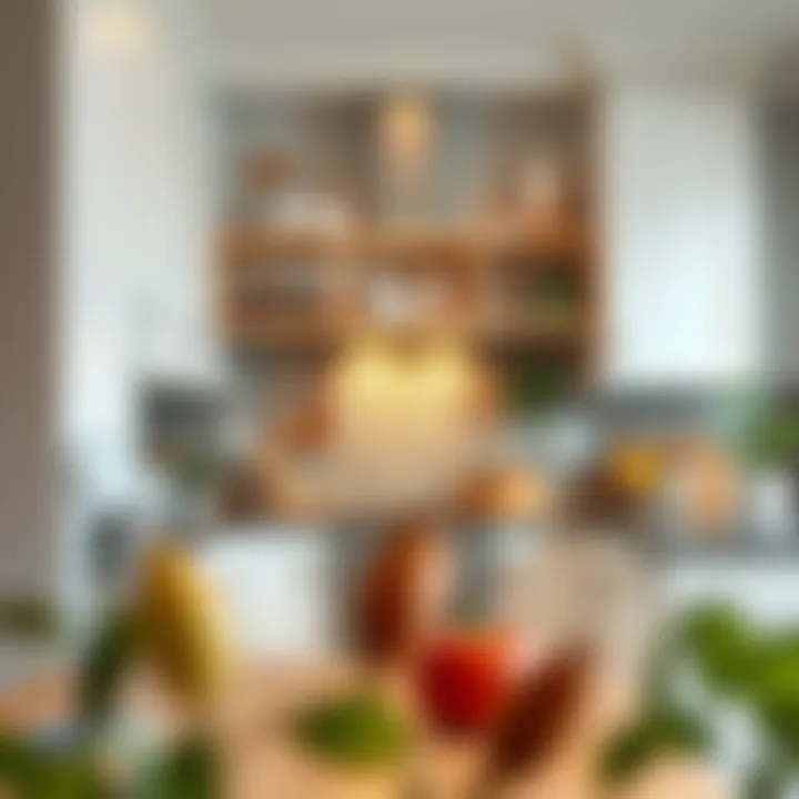 Healthy kitchen environment with organized cabinets