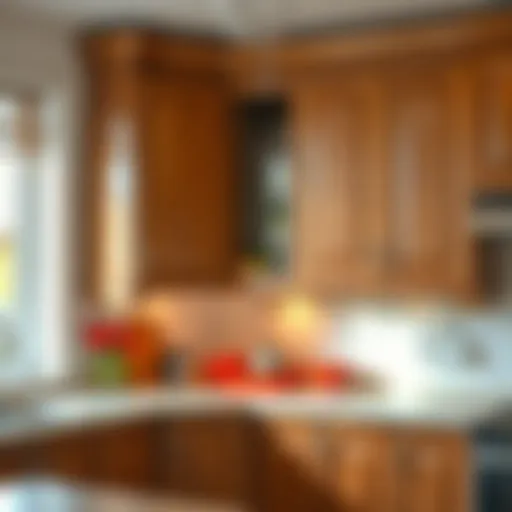 Shining kitchen cabinets after cleaning
