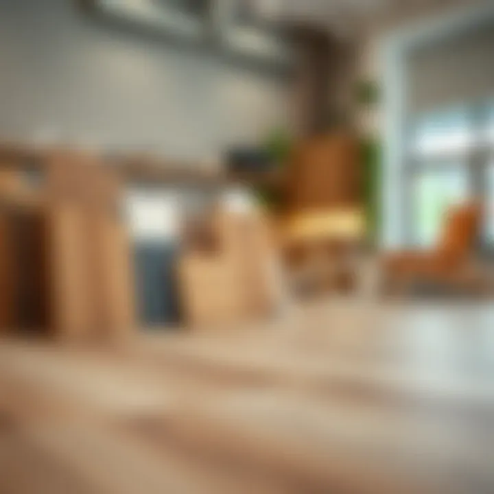 Variety of kitchen flooring materials on display