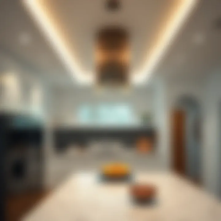 Inspiring kitchen interior featuring custom ceiling solutions