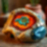 A stunning natural stone artwork showcasing vibrant colors.