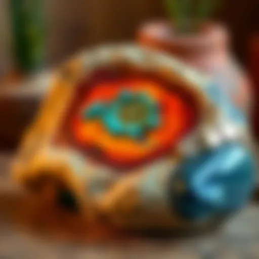 A stunning natural stone artwork showcasing vibrant colors.