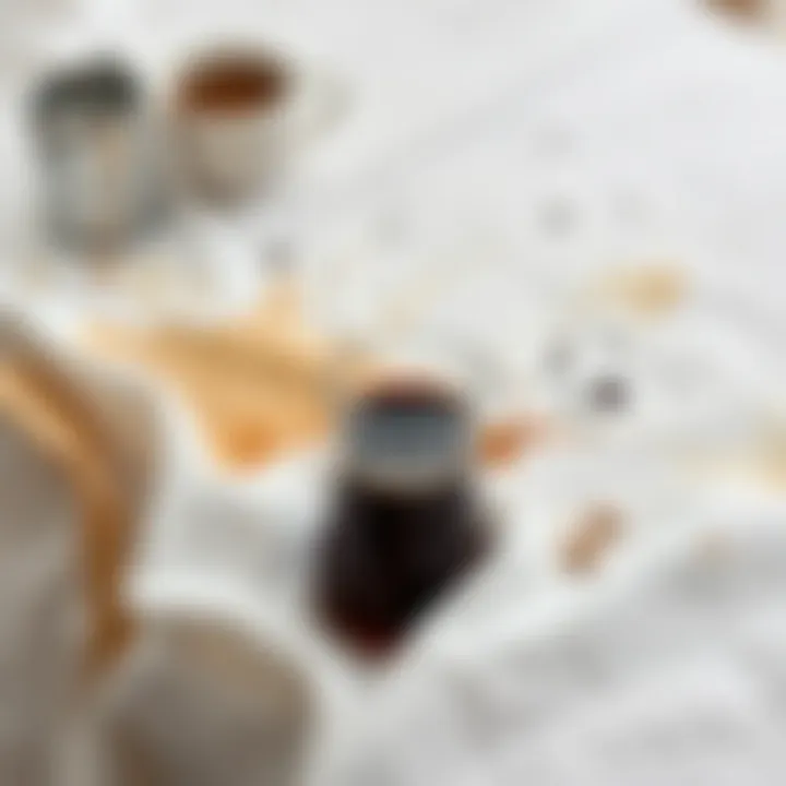 Nescafe stain on a white tablecloth