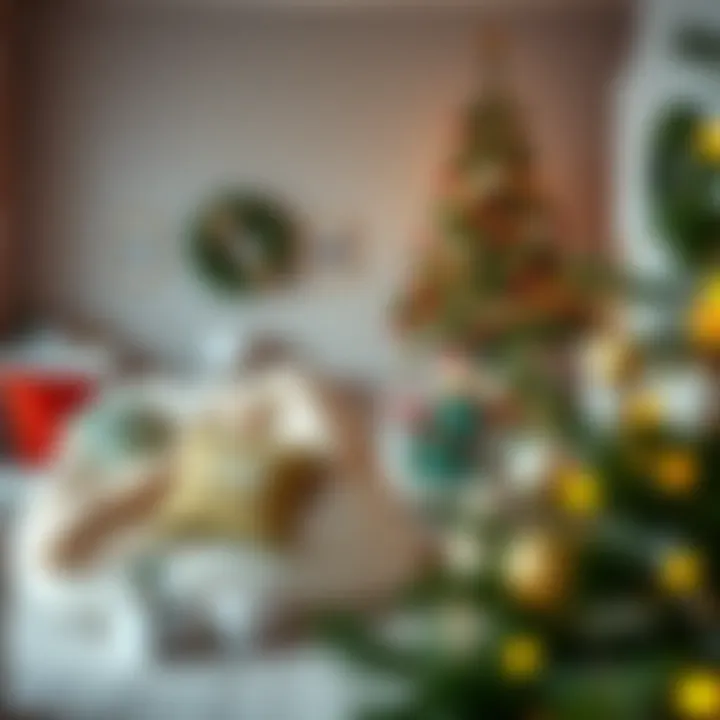 Personalized Christmas Ambiance A cozy living room setting featuring a personalized Christmas tree