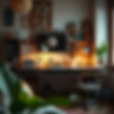 Unique Decor in Creative Workspace Creative workspace with unique decor elements