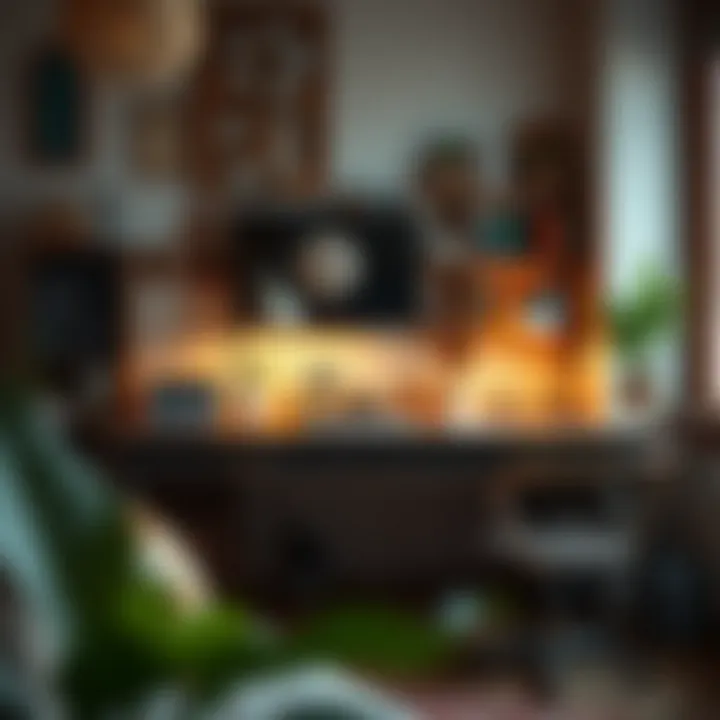 Unique Decor in Creative Workspace Creative workspace with unique decor elements