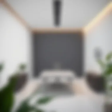 Minimalist office showcasing sleek gray and white palette