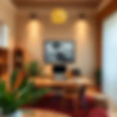 Inviting office environment with warm earthy tones