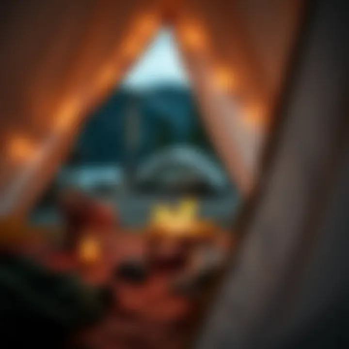 Cozy tent setup at Olimpos campsite