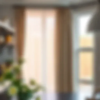 Chic Curtain Options for Open Kitchens Stylish curtain solution providing flexibility and warmth to open kitchen areas