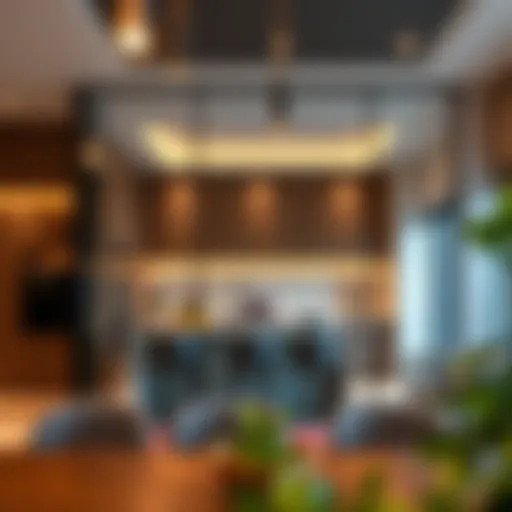 Elegant glass partition that seamlessly blends aesthetics and functionality in an open kitchen